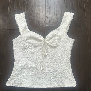White Textured Women's Top